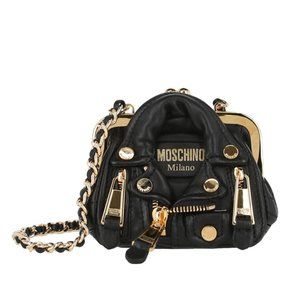 Moschino Mini Biker Bag Black Motorcycle Jacket Crossbody